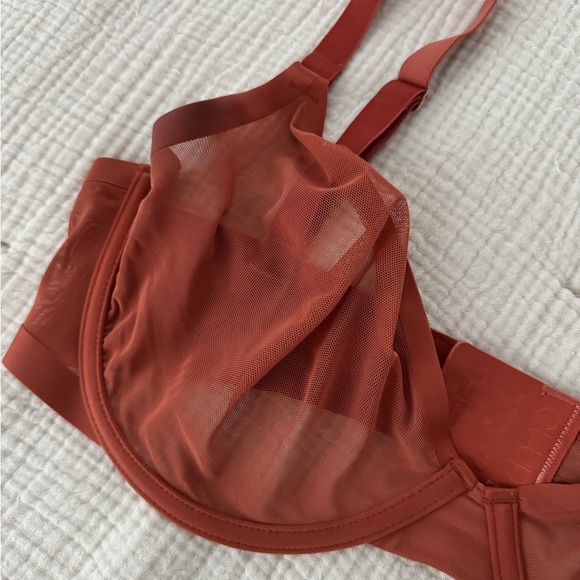 CUUP The Plunge Mesh Undewire Bra Burnt Orange 36F - Picture 6 of 9